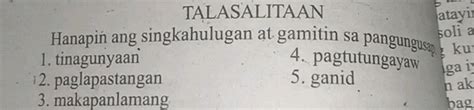 tinagunyaan|singkahulugan sa tinagunyaan .